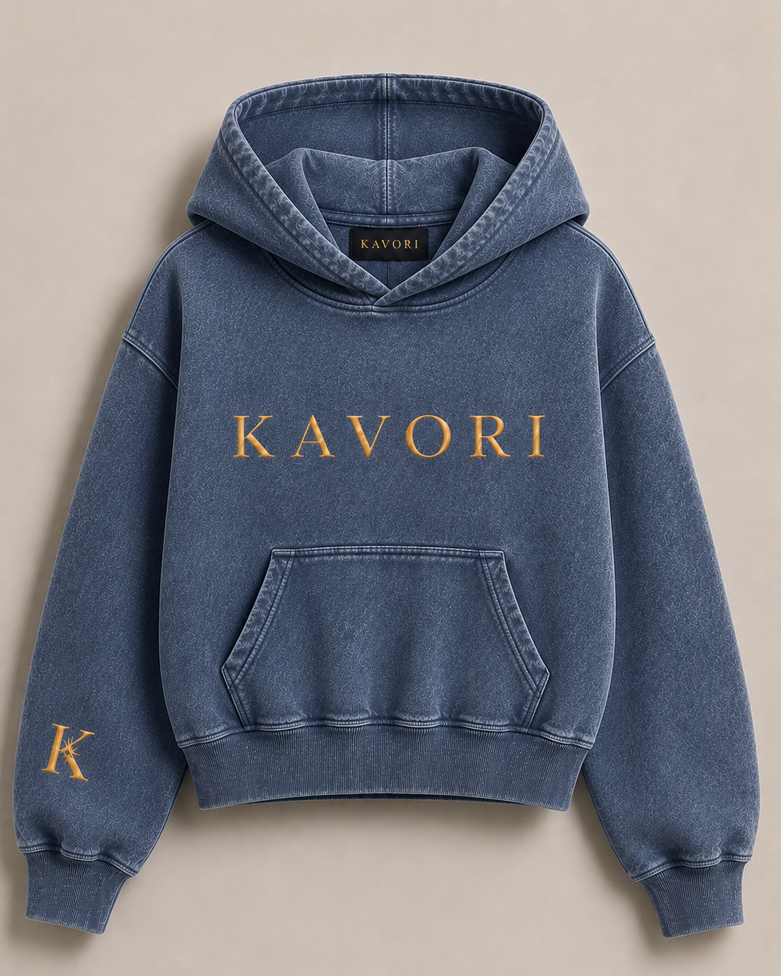 Women Vintage Wash Blue Hoodie
